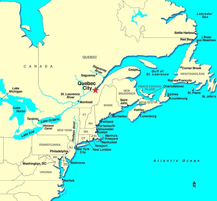 Quebec City kaart van kanada
