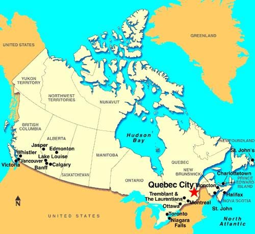 Kaart van Quebec City op