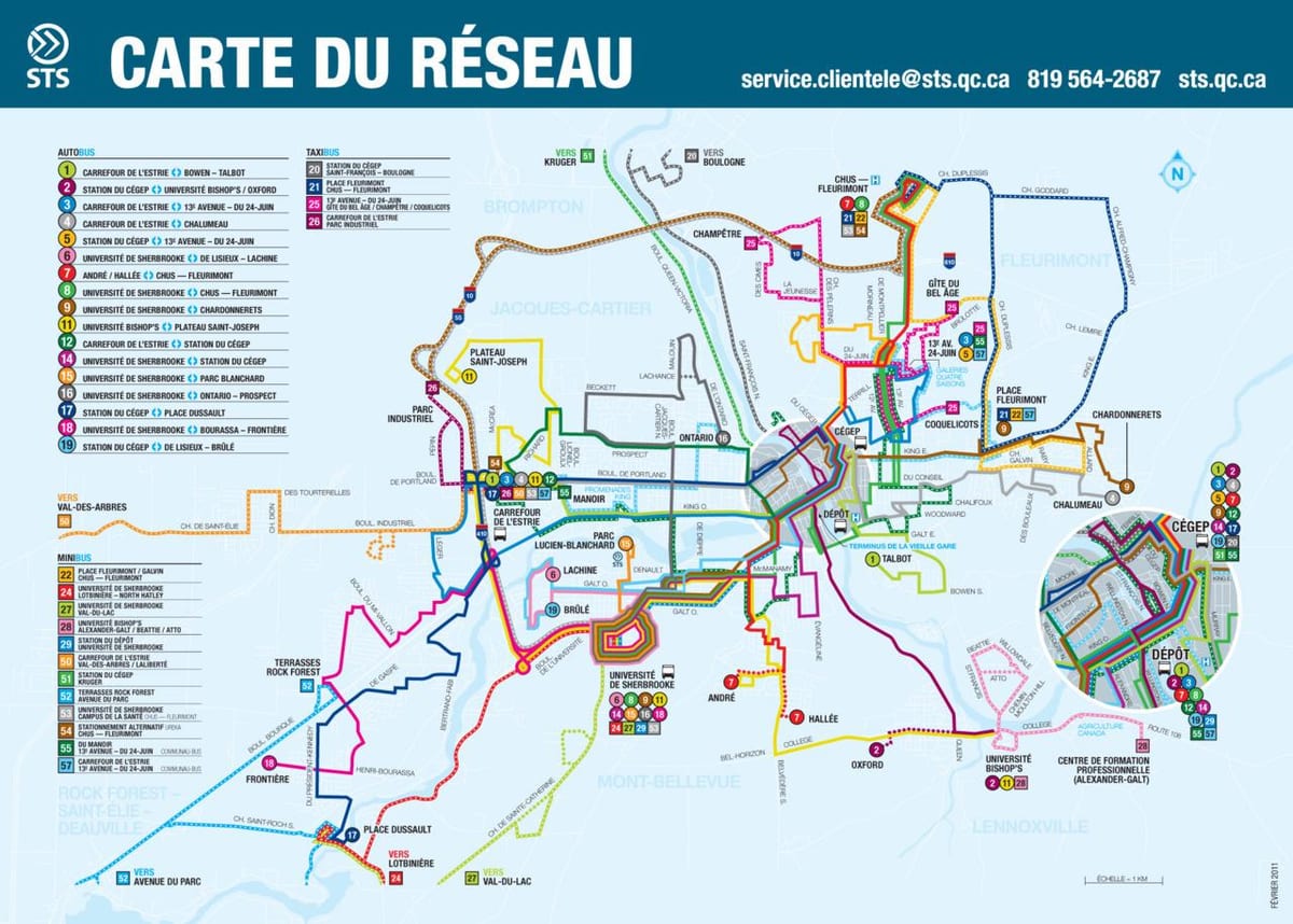 Quebec City openbare vervoer kaart