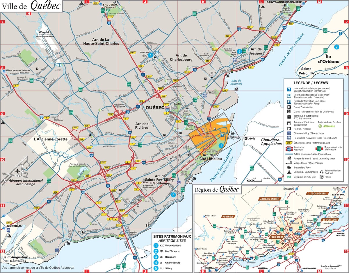 kaart van Quebec City area