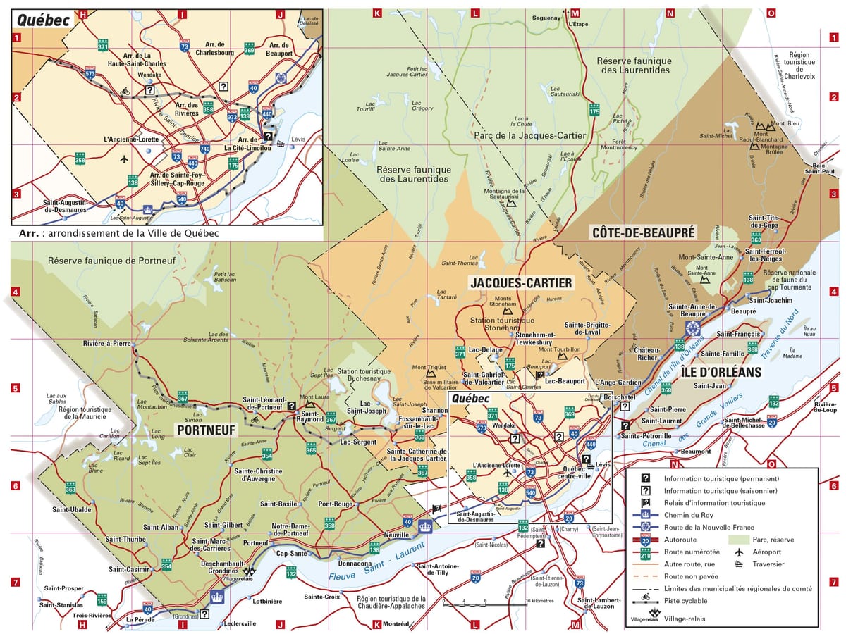 Kaart van Quebec sentrum